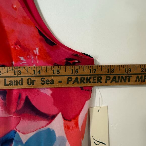 ELIZA J Women's Maxi Dress Chiffon High Neck Bold Watercolor Floral Print NEW 10 - Picture 7 of 12